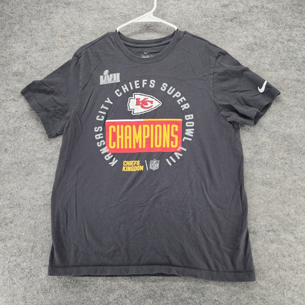 Kansas City Chiefs Shirt Womens Large Short Sleeve Gray Super Bowl LVII